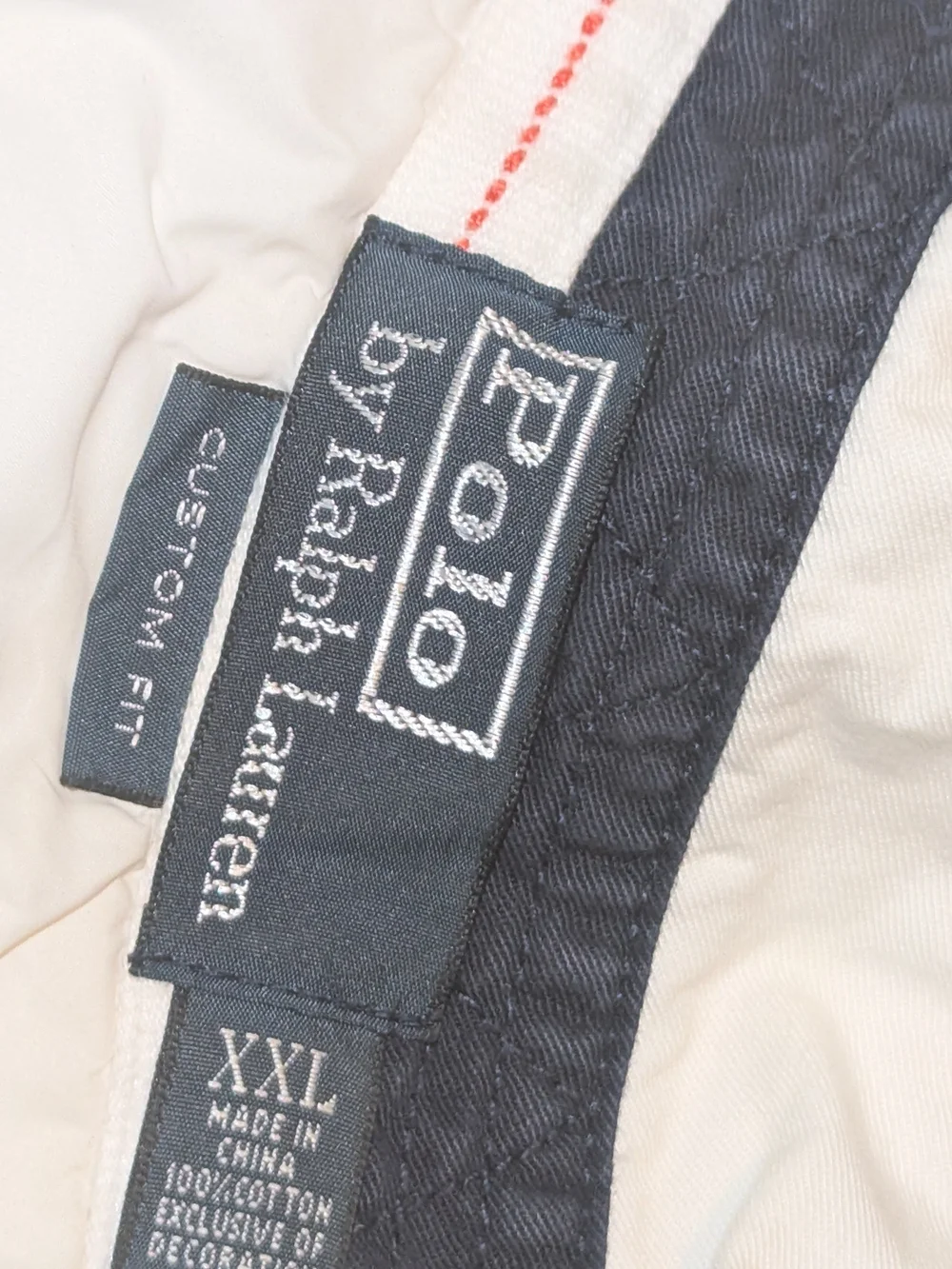 Ralph Lauren White Orange Navy Colorblock Polo